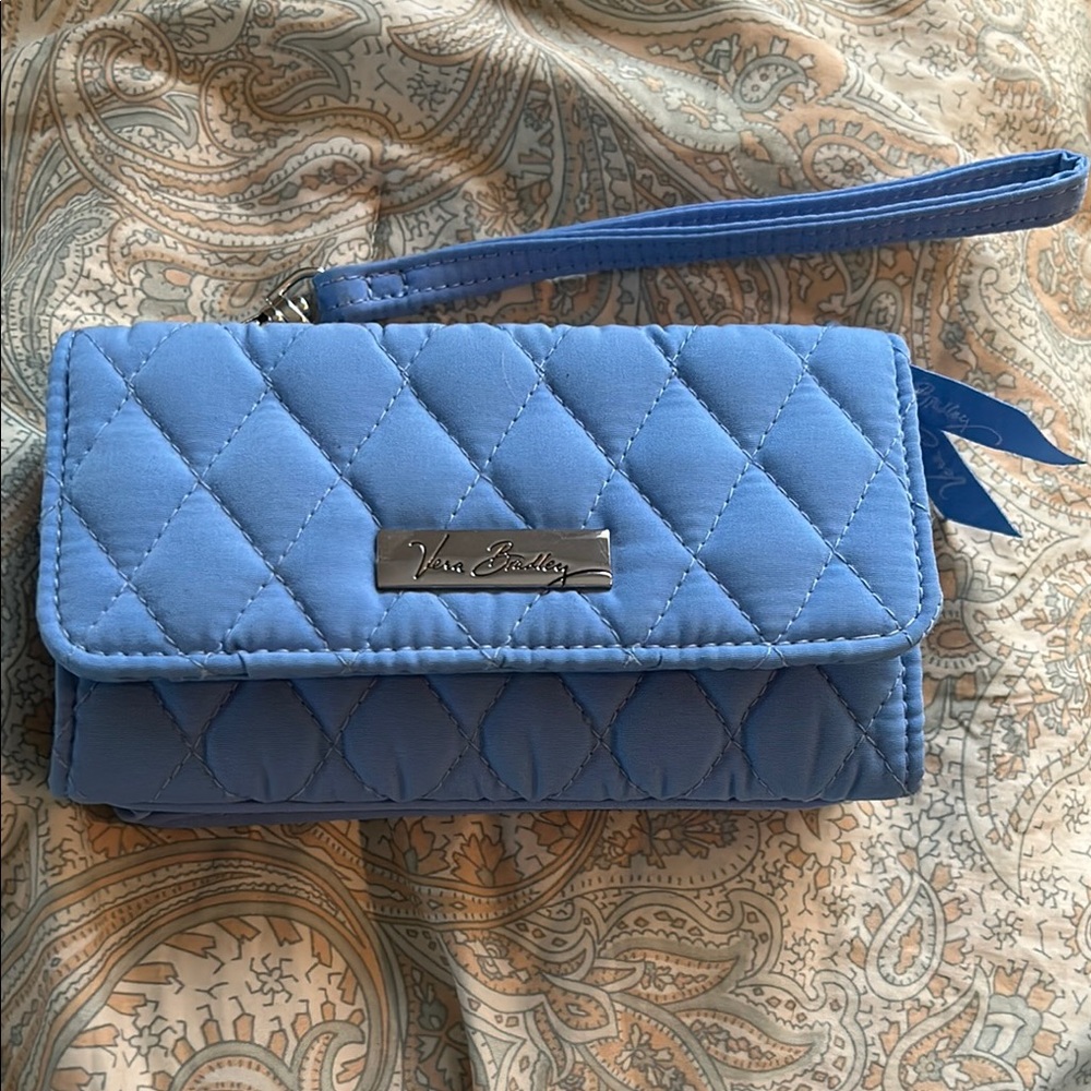 Vera Bradley Quilted Blue Wristlet